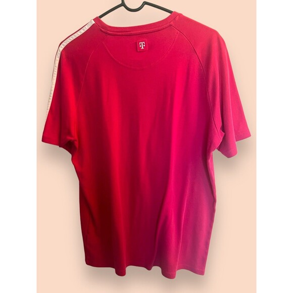 T-Mobile T-Shirt Tee Unisex Pink Striped Employee Uniform Workwear Shirt Large - Picture 6 of 6